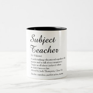 Lehrer-Dankbarkeits-Definitions-Skript Modern Zweifarbige Tasse