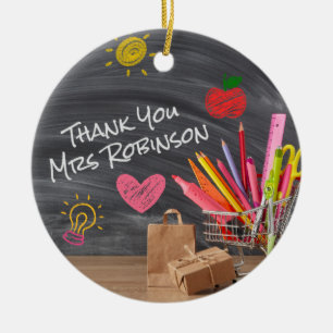 Lehrer Danke Weihnachten Ende des Schuljahres Keramik Ornament