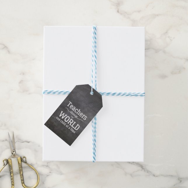 Lehrer danken Chalkboard Typografie Zitat Geschenkanhänger (Mit Garn)