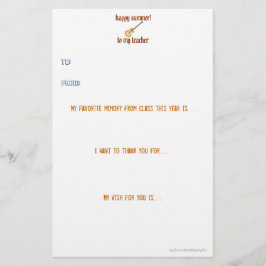 Lehrer danken Ihnen zu merken Briefpapier