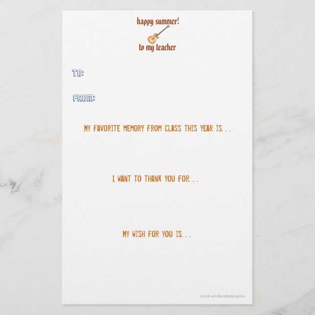 Lehrer danken Ihnen zu merken Briefpapier (Vorderseite)