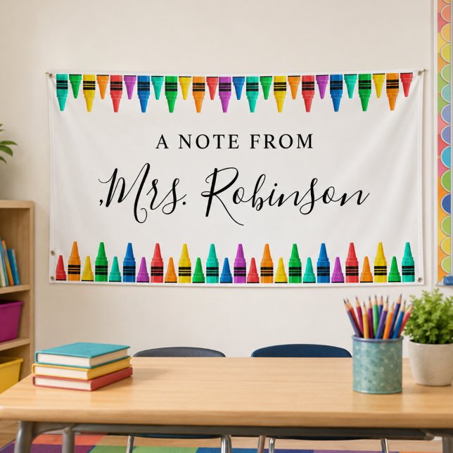 Lehrer Dankeschön Regenbogen Buntstift Banner (Teacher Appreciation Rainbow Crayon Banner)