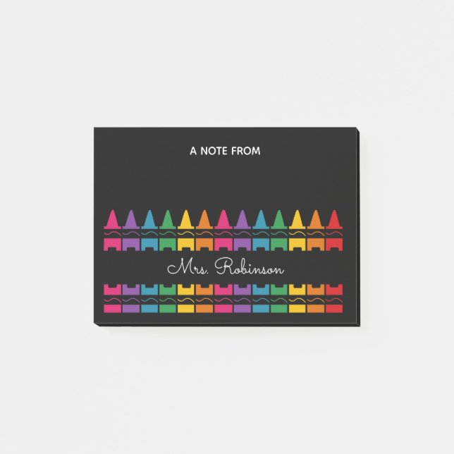 Lehrer-Dankeschön-Regenbogen-Buntstift  Post-it Klebezettel (Vorderseite)