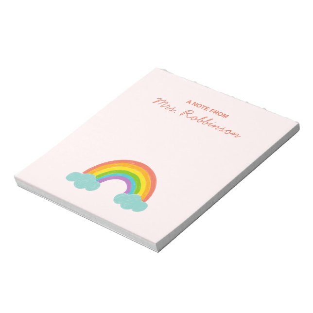 Lehrer-Dankeschön Regenbogen-Notizblock Notizblock (Rotiert)
