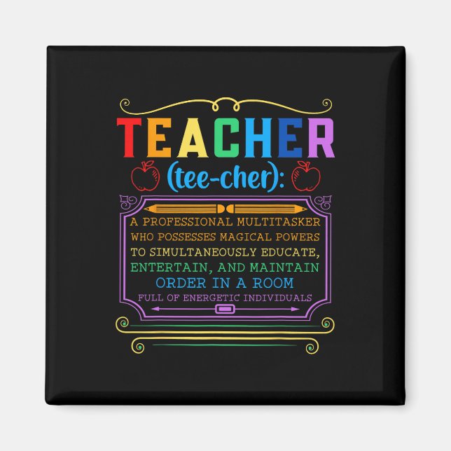 Lehrer Definition - Lustiger Lehrender Schul Lehre Magnet (Vorne)