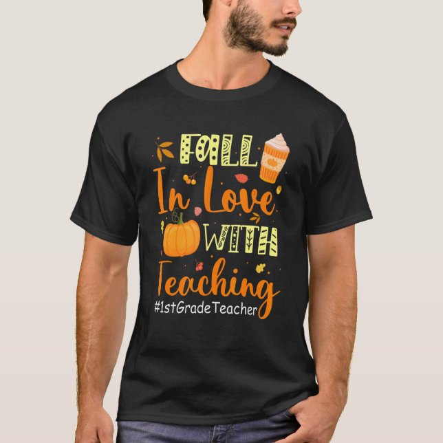 Lehrer der 1. Klasse fallen in Liebe mit Autum T-Shirt (Vorderseite)