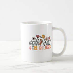 Lehrer der 5. Klasse Wildblumen-Blumenmuster Zurüc Kaffeetasse