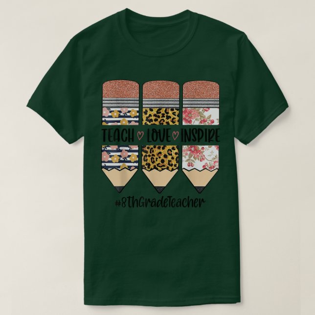 Lehrer der achten Klasse zurück zur Schule Lehre L T-Shirt (Design vorne)