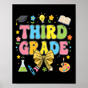Lehrer der dritten Klasse Kinder Coquette Bow Stif Poster
