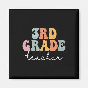 Lehrer der dritten Klasse Retro Groovy Vintag erst Magnet