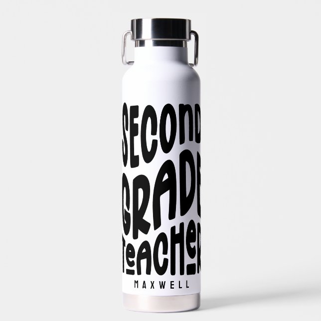 Lehrer der zweiten Klasse einfacher Text Trinkflasche (Vorne)