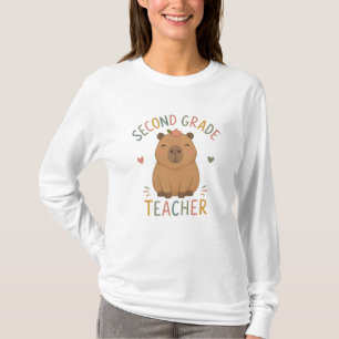 Lehrer der zweiten Klasse Lächelnder Capybara T-Shirt