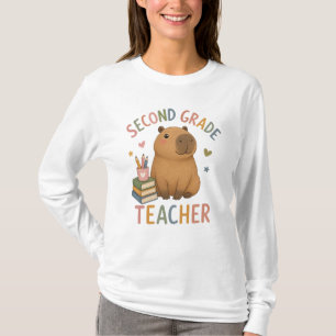Lehrer der zweiten Klasse mit süßem Capybara T-Shirt