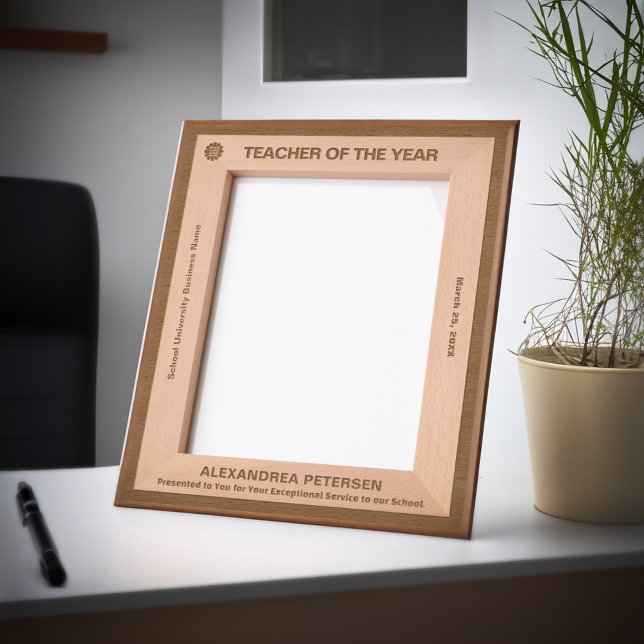 Lehrer des Jahres Auszeichnung Holz Geätzte Rahmen (Teacher of the Year Recognition Awards Wooden Etched Frames wonderful for those deserve. )