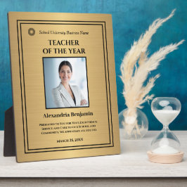 Lehrer des Jahres Foto Gold Award Personalize Fotoplatte