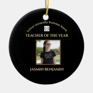 Lehrer des Jahres Foto Logo Gold Business Keramik Ornament