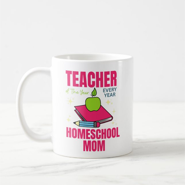 Lehrer des Jahres, Homeschool-Mutter, Hübsche Mutt Kaffeetasse (Links)