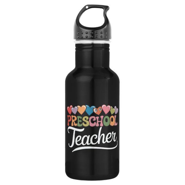 Lehrer erster Tag zurück zur Schule Edelstahlflasche (Vorderseite)