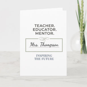 Lehrer. Erzieher. Mentor. Individuelles Geschenk z Karte