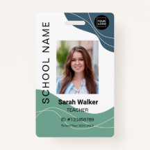 Lehrer Foto-ID eines Mitarbeiters Student blau-grü
