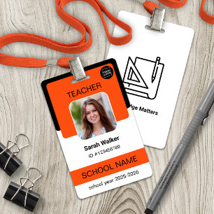 Lehrer-Fotoausweis – Schulpersonal - Orange Ausweis