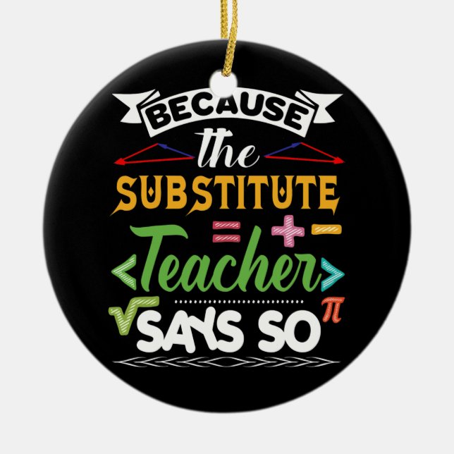 Lehrer Funny Back to School T Men ersetzen Keramik Ornament (Vorne)