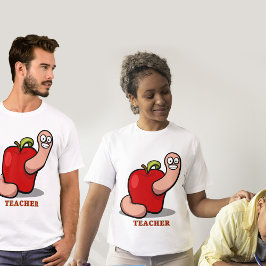 Lehrer Funny Worm im Apple Award Unisex T-Shirt