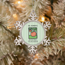 Lehrer für besondere Bedürfnisse Danke, Apple Schneeflocken Zinn-Ornament