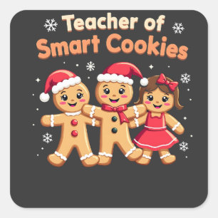 Lehrer für intelligente Cookies Unterrichten Weihn Quadratischer Aufkleber