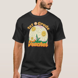Lehrer für Retro-Blumen der 1. Klasse Zurück zur S T-Shirt