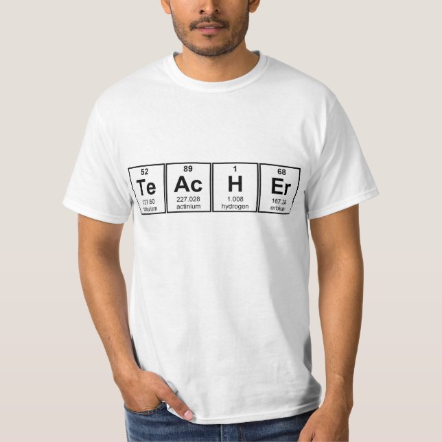 Lehrer für Wissenschafts-chemische Elemente T-Shirt (Vorderseite)