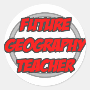 Lehrer für zukünftige Geografie Runder Aufkleber