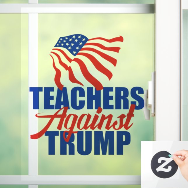 Lehrer gegen Trump bei den Wahlen 2024 Fensteraufkleber (Zuhause)