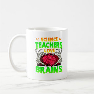 Lehrer Gehirne Skeleton Hand Herz Halloween Kaffeetasse