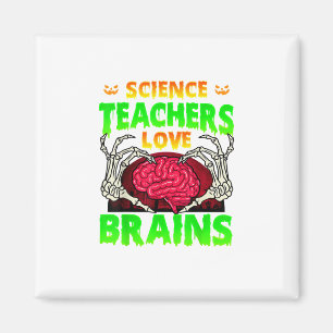 Lehrer Gehirne Skeleton Hand Herz Halloween Magnet