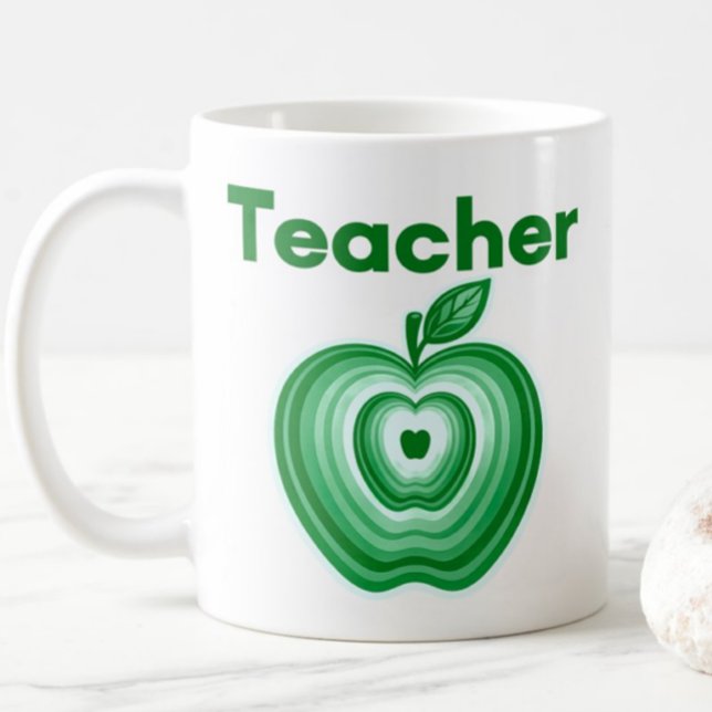 Lehrer Geschenk Grüne Apfelringe Kaffeetasse (Von Creator hochgeladen)