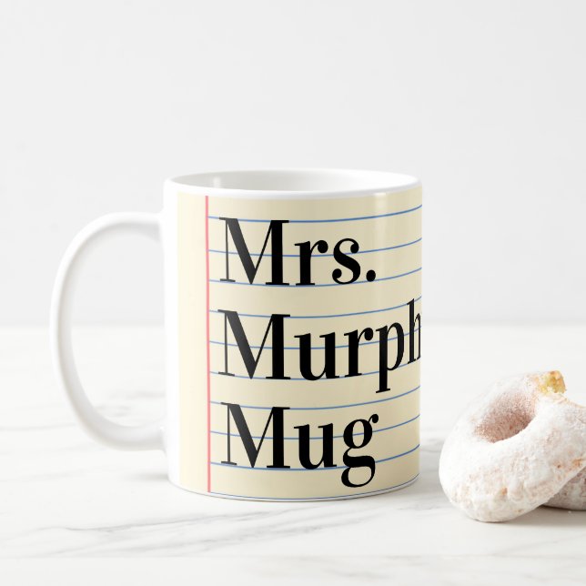 Lehrer Geschenkartikel Buch Stil personalisiert Le Kaffeetasse (Mit Donut)