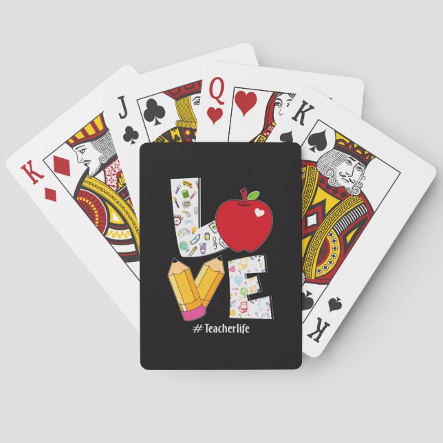 Lehrer Geschenke Liebe Lehrer Leben Spielkarten (Rückseite)