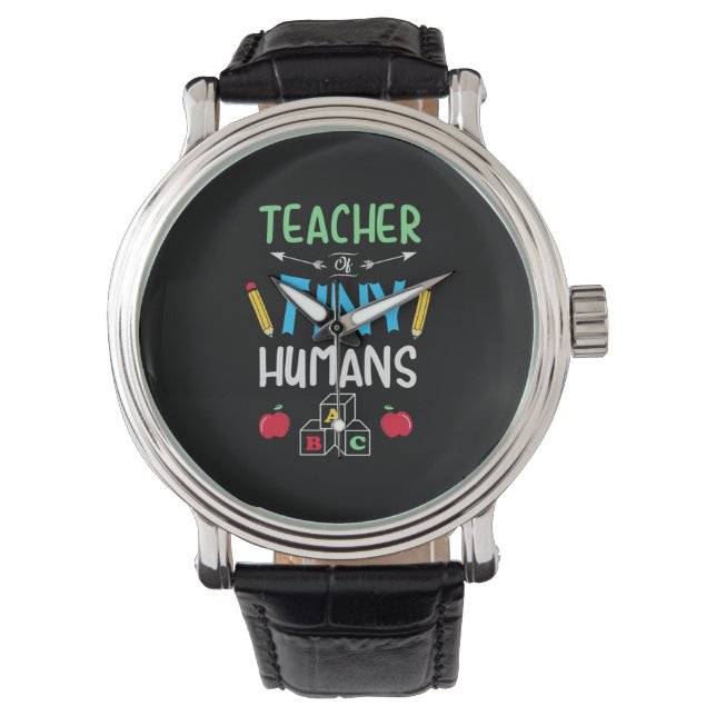 Lehrer Geschenklehrer Tiny Humans Armbanduhr (Vorderseite)