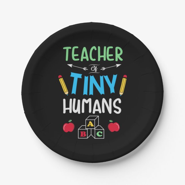 Lehrer Geschenklehrer Tiny Humans Pappteller (Vorderseite)