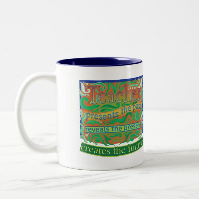 Lehrer gestalten die Zukunft / Lehrerbewertung Zweifarbige Tasse (Links)