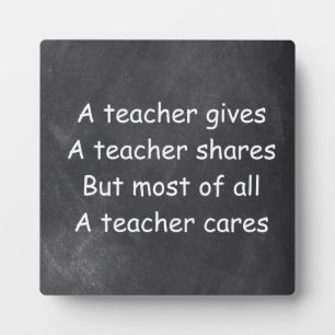 Lehrer gibt Cares Shares Chalkboard Design Geschen Fotoplatte