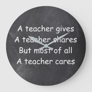 Lehrer gibt Shares Chalkboard Geschenkidee Große Wanduhr
