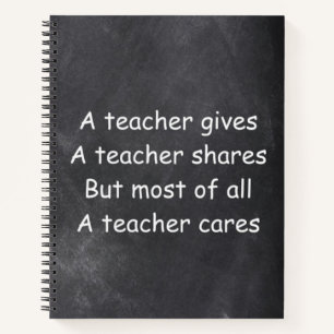 Lehrer gibt Shares Chalkboard Geschenkidee Notizbuch