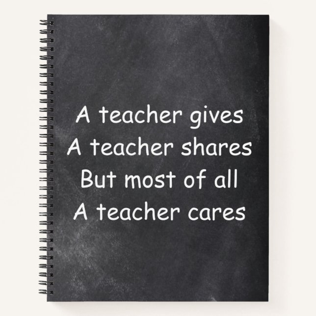 Lehrer gibt Shares Chalkboard Geschenkidee Notizbuch (Vorderseite)
