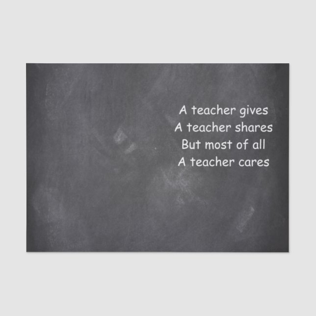 Lehrer gibt Shares Chalkboard Geschenkidee Seidenpapier (Vorderseite)