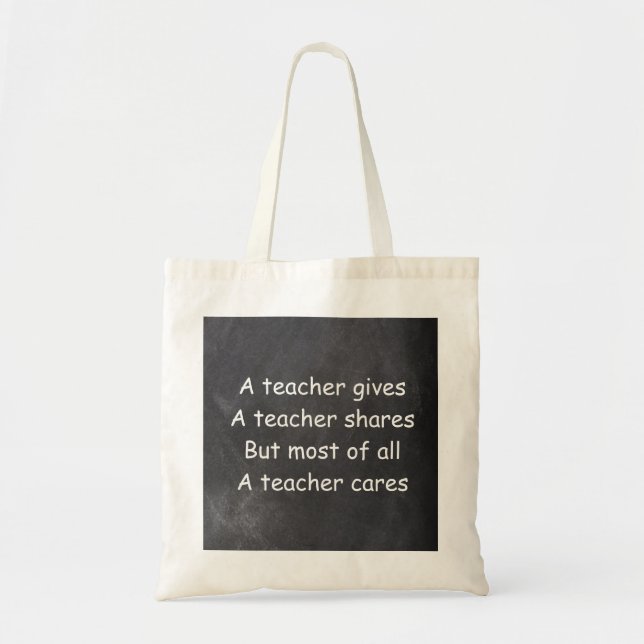 Lehrer gibt Shares Chalkboard Geschenkidee Tragetasche (Vorne)