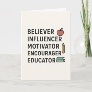 LEHRER Gläubiger Beeinflusser Motivator Ermutiger Karte