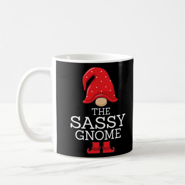 Lehrer Gnome Buffalo Karierte Weihnachtsbaumfamili Kaffeetasse (Links)