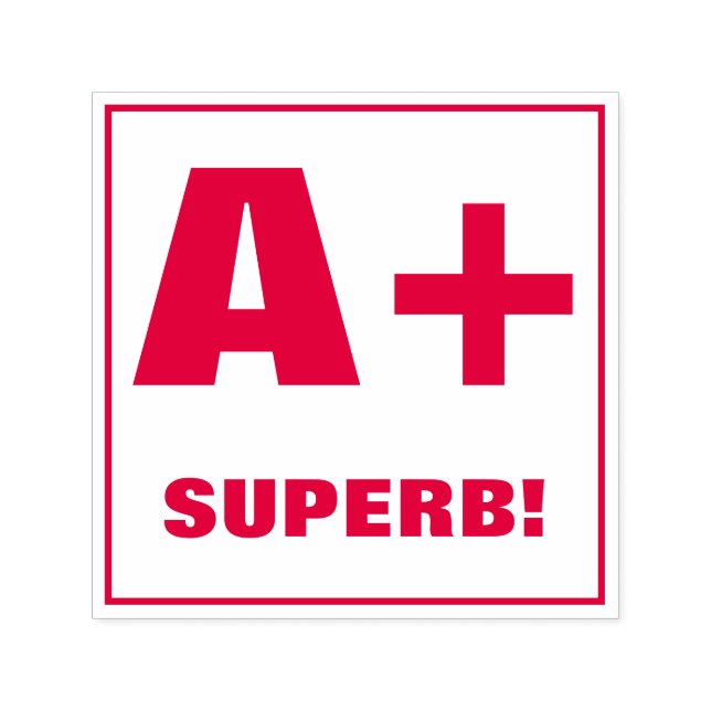 Lehrer Grading Briefmarke: A+, SUPERB! Permastempel (Design)